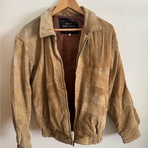 Genuine Suede Leather Vintage Tan Jacket